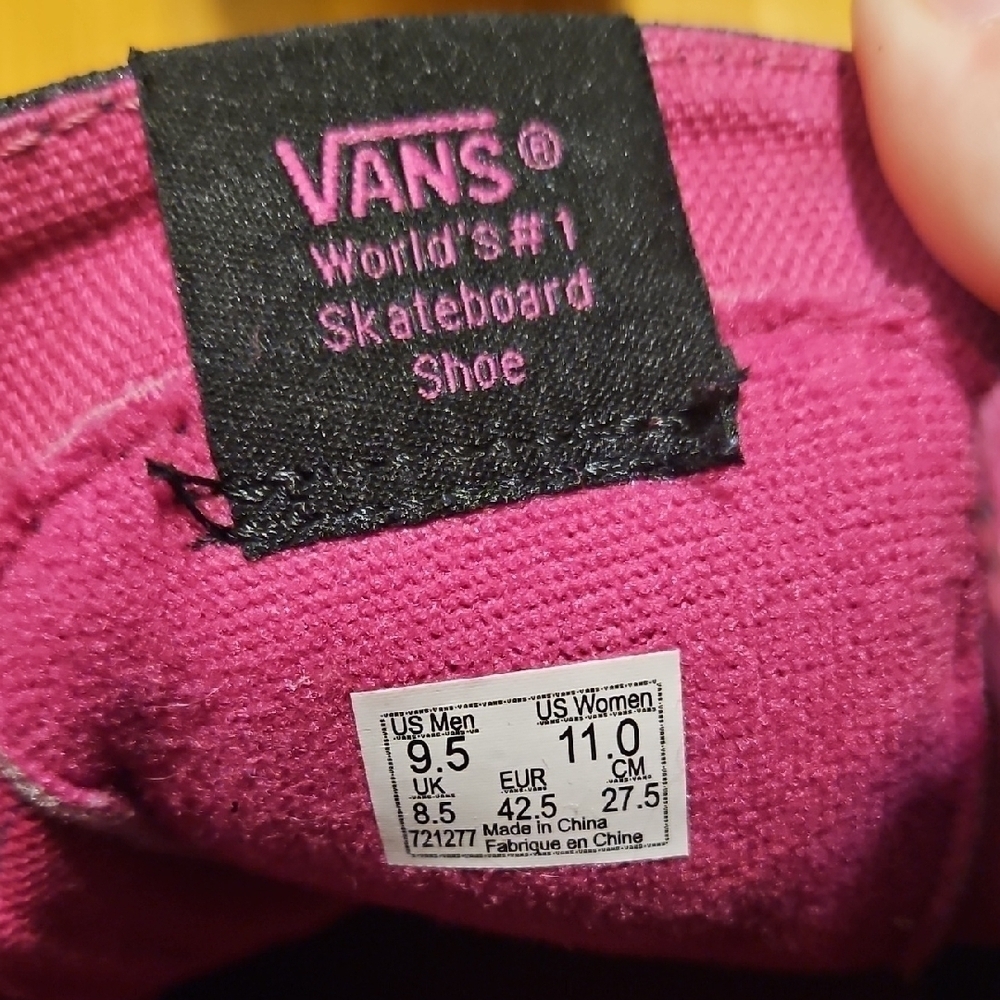 VANS Silver Glitter Sparkle Black Fuschia SK8 Hightop Shoes Unisex Mens 9.5 - Picture 12 of 12